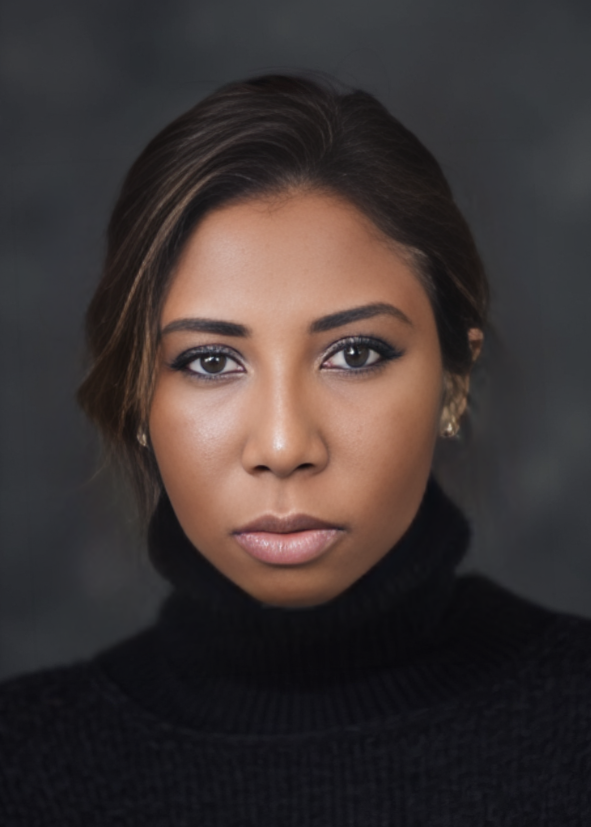 Professional headshot of Lara Banjo, the newly appointed Non-Executive Director of Be United (SCIO). She is a woman with dark skin and brown eyes, wearing a black turtleneck and looking at the camera.